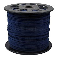 Faux Suede Cords, Faux Suede Lace, Dark Blue, 4x1.5mm, 100yards/roll(300 feet/roll)(LW-S010-18)