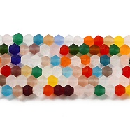 Imitate Austrian Crystal Frosted Glass Beads Strands, Grade AA, Faceted, Bicone, Colorful, 4x4mm, Hole: 1mm, about 82~85pcs/strand, 12.01~12.2 inch(30.5~31cm)(EGLA-A039-T4mm-MD29)