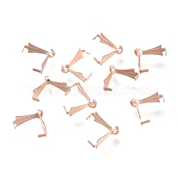 304 Stainless Steel Ice Pick Pinch Bails, Rose Gold, 10x11x4.5mm, Hole: 1.6mm, Pin: 1mm(STAS-F263-01A-RG)