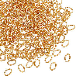 300Pcs Brass Open Jump Rings, Long-Lasting Plated, Oval Ring, Real 18K Gold Plated, 18 Gauge, 6x4x1mm(KK-BBC0012-39)