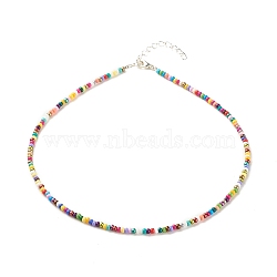 Glass Seed Beaded Necklace, Summer Jewelry for Women, Colorful, 15.94 inch(40.5cm)(X-NJEW-JN03825-01)