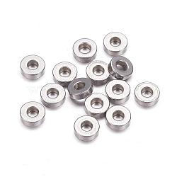 Tarnish Resistant 304 Stainless Steel Spacer Beads, Flat Round, Stainless Steel Color, 7x2mm, Hole: 2.7mm(STAS-F117-50P)