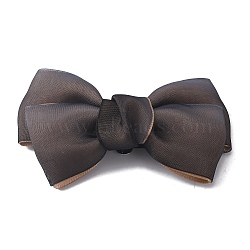 Polyester Bowknot Shoe Decorations, Detachable Shoe Buckle Clips, with Iron Findings, Dark Gray, 59x101x18mm(AJEW-WH0323-25E)