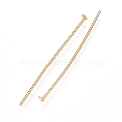 304 Stainless Steel Flat Head Pins, Real 18K Gold Plated, 30x0.7mm, Head: 1.5mm(STAS-I314-C07-G)