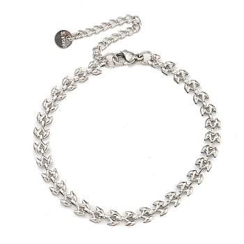 304 Stainless Steel Link Chain Bracelets for Women, Stainless Steel Color, 6-7/8 inch(17.5cm)