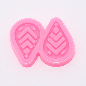 DIY Pendant Silicone Molds, Resin Casting Moulds, Jewelry Making DIY Tool For UV Resin, Epoxy Resin Jewelry Making, Teardrop, Pink, 57x51x7mm