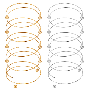 Olycraft PVD Vacuum Plating 304 Stainless Steel Bangles Making, Mixed Color, 2-1/2 inch(6.5cm), 2 colors, 5pcs/color, 10pcs