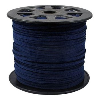 Faux Suede Cords, Faux Suede Lace, Dark Blue, 4x1.5mm, 100yards/roll(300 feet/roll)