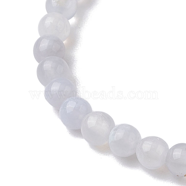 6mm Natural Blue Lace Agate Round Beaded Stretch Bracelets(BJEW-JB10855-02)-3