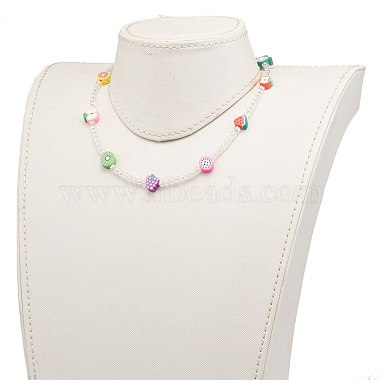 Colliers de perles pour enfants en pâte polymère colorée(NJEW-JN03288)-5