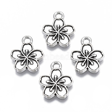 Antique Silver Flower Alloy Charms