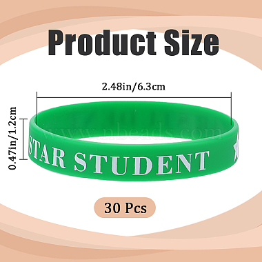 Word Star Student Silicone Cord Bracelet Wristband(BJEW-WH0018-49D)-2