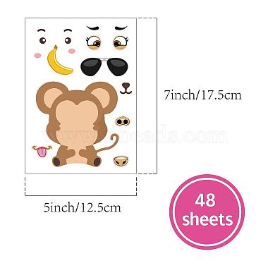 48 Sheets 8 Styles Paper Make a Face Stickers(DIY-WH0467-003)-2