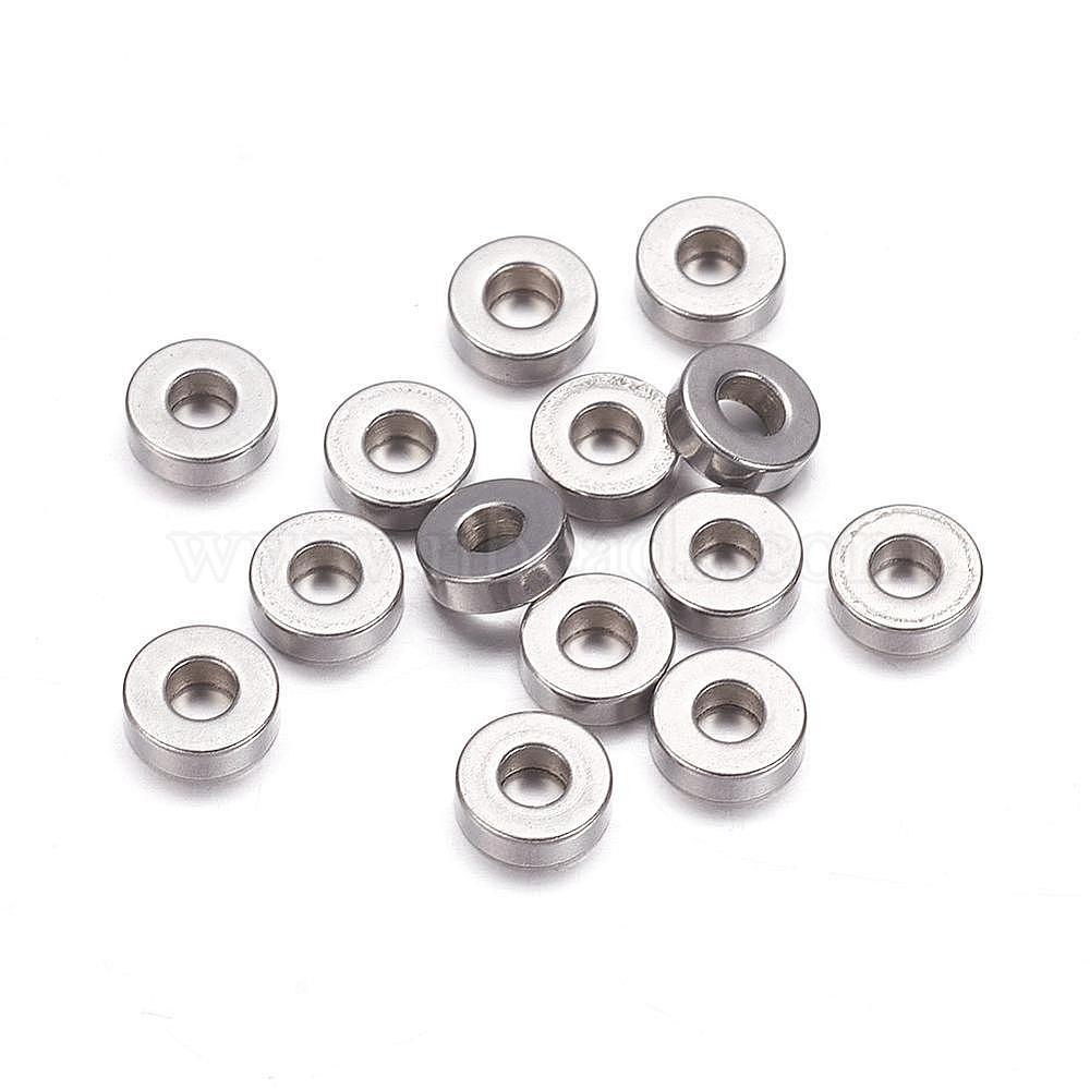 10pcs 304 Stainless Steel European Large Hole Beads Grooved Column Spacer 10x8mm