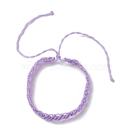 Nylon Thread Braided Cord Bracelet, Lucky Adjustable Bracelet for Women, Lilac, Inner Diameter: 2~4-3/4 inch(5.1~12.1cm)(BJEW-JB07412-03)