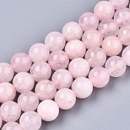 Natural Quartz Beads Strands, Imitation Rose Quartz, Dyed, Round, Pink, 8.5mm, Hole: 1mm, about 47~49pcs/strand, 14.96 inch~15.67 inch(38cm~39.8cm)(G-T129-22)