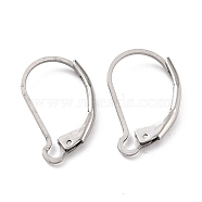 304 Stainless Steel Leverback Earring Findings, Stainless Steel Color, 16.5x10x2mm, Pin: 1mm(STAS-K233-04P)