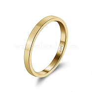 925 Sterling Silver Plain Band Rings, with S925 Stamp, Real 14K Gold Plated, Wide: 2mm, US Size 7(17.3mm)(RJEW-P099-01B-G)