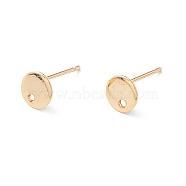 201 Stainless Steel Stud Earring Findings, with 316 Surgical Stainless Steel Pins and Hole, Flat Round, Real 24K Gold Plated, 6mm, Hole: 1.2mm, Pin: 0.7mm(X-STAS-P308-09A-G)