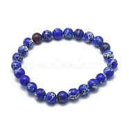 Synthetic Regalite Bead Stretch Bracelets, Round, Dyed, Blue, 2 inch~2-3/8 inch(5~6cm), Bead: 5.8~6.8mm(X-BJEW-K212-A-023-1)