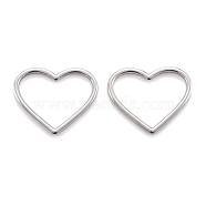 304 Stainless Steel Linking Rings, Heart, Stainless Steel Color, 24x28x2mm(STAS-M291-07A-P)