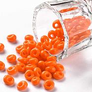 TOHO Short Magatama Beads, Japanese Seed Beads, (42D) Opaque Light Orange, 6x5.5x3.5mm, Hole: 2mm, about 450g/bag(SEED-TM05-42D)