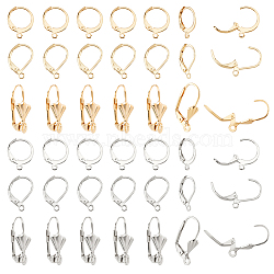90Pcs 6 Style 304 Stainless Steel Leverback Earring Findings, with Horizontal Loops, Golden & Stainless Steel Color, 14~19x11~12x2~6mm, Hole: 1.2~1.5mm, Pin: 0.6~0.8mm, 15Pcs/style(STAS-NB0001-60)