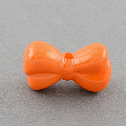 Opaque Acrylic Bow Beads, Dark Orange, 10x18x7mm, Hole: 2mm, about 585pcs/488g(SACR-S024-06)