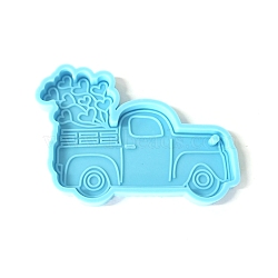 Car DIY Pendant Food Grade Silicone Molds, for Keychain Making, Resin Casting Molds, For UV Resin, Epoxy Resin Jewelry Making, Deep Sky Blue, 56x76x6mm(SIMO-PW0001-359A)