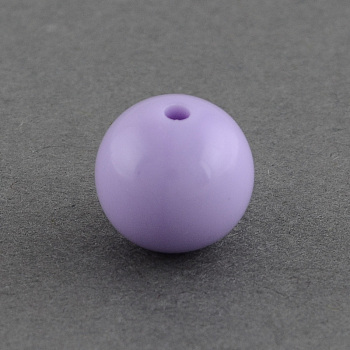 Solid Chunky Bubblegum Acrylic Ball Beads, Round, Medium Purple, 12mm, Hole: 2mm, about 500pcs/500g