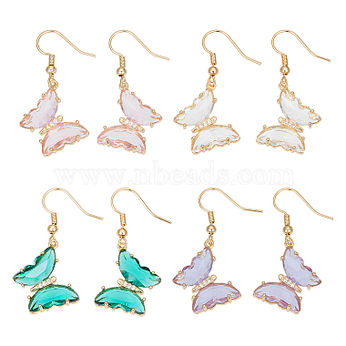 Mixed Color Butterfly Cubic Zirconia Earrings