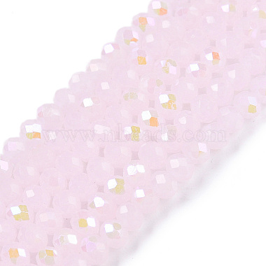 Pink Rondelle Glass Beads