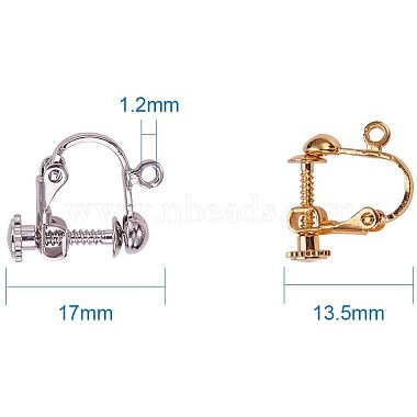 Brass Screw Clip Earring Converter(KK-PH0021-02M)-2