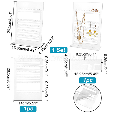 Transparent Vertical Acrylic Earring Display Towers(EDIS-WH0035-15)-2