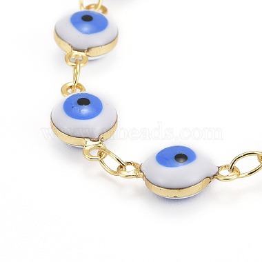 Латунная эмаль сглаз звено цепи браслеты и ожерелья комплекты украшений(SJEW-JS01191)-6