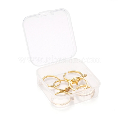 6Pcs 6 Style Adjustable Brass Micro Pave Clear Cubic Zirconia Cuff Rings(RJEW-LS0001-09G)-7