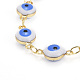 Bracelets et colliers chaîne à maillons mauvais œil en laiton émaillé ensembles de bijoux(SJEW-JS01191)-6