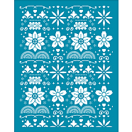 Silk Screen Printing Stencil, for Painting on Wood, DIY Decoration T-Shirt Fabric, Flower Pattern, 100x127mm(DIY-WH0341-081)