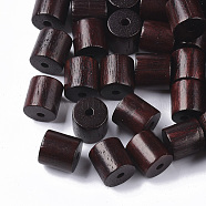 Natural Sandalwood Beads, Waxed Wooden Beads, Dyed, Column, Coconut Brown, 10x10mm, Hole: 2mm, about 780pcs/500g(WOOD-S665-01C-01)