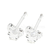 Resin Stud Earring Findings, Butterfly, Clear, 5x4mm, Pin: 0.8mm(FIND-H046-09)