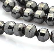 Magnetic Synthetic Hematite Beads Strands, Black, 6x6mm, Hole: 1mm, about 64pcs/strand, 16.5 inch(G-P061-26)