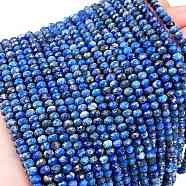 Natural Lapis Lazuli Beads Strands, Faceted, Rondelle, 4x3mm, Hole: 0.7mm, about 128pcs/strand, 15.16 inch(38.5cm)(G-L587-B04-02)