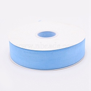 Organza Ribbon, for Crafts Gift Wrapping, Light Sky Blue, 1-1/2"(38mm), about 200yards/roll(182.88m/roll)(OCOR-WH0060-08A-03)