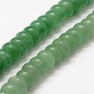 Natural Green Aventurine Bead Strands, Rondelle, 6x4mm, Hole: 1mm, about 92pcs/strand, 15.3 inch(39cm)(G-G668-08-4x6mm)