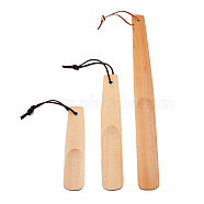 3Pcs 3 Style Wood Shoehorns, Shoe Wearing Assist for Seniors, Pregnant Woman, People with Lumbar Pain, Mixed Color, 160~290x36~37x10~11mm, 1pc/style(AJEW-FH0006-51)