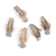 Chicken Feather Costume Accessories, Dyed, Light Grey, 55~72x20~27mm(X-FIND-Q046-07)