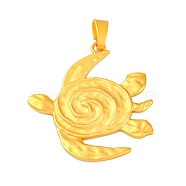 Alloy Pendants, Sea Turtle, Golden, 64x59x4mm, Hole: 12x5mm(PALLOY-S195-02F-G)