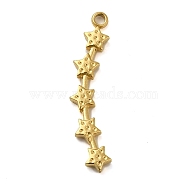 304 Stainless Steel Pendant Rhinestone Settings, Star Charms, Real 18K Gold Plated, Fit for 0.5mm Rhinestone, 31.5x6x2mm, Hole: 1.8mm(STAS-Q252-36G)