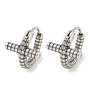 316 Surgical Stainless Steel Hoop Earrings, Ring, Antique Silver, 14x12mm(EJEW-D096-14D-AS)