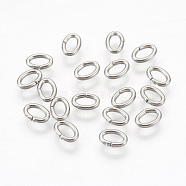 304 Stainless Steel Jump Rings Jewelry Findings, Closed but unsolder, Oval, Stainless Steel Color, 18 Gauge, 6x4x1mm, Hole: 2x4mm(STAS-L215-11P)